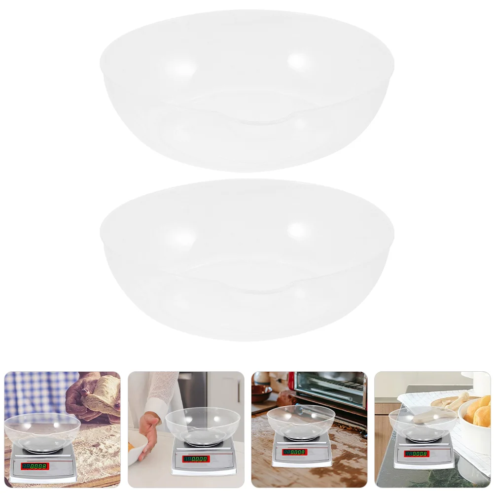 2 Pcs Accessories Food Scale Kitchen Weighing Pan Tray Powder 1850X1750X550CM Plastic