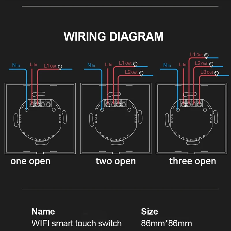 Wifi Smart Switch 10A 1/2/3Gang Light Switch APP Remote Voice Control Wireless Wall Glasses Panel Touch Sensor Switch Smart Home