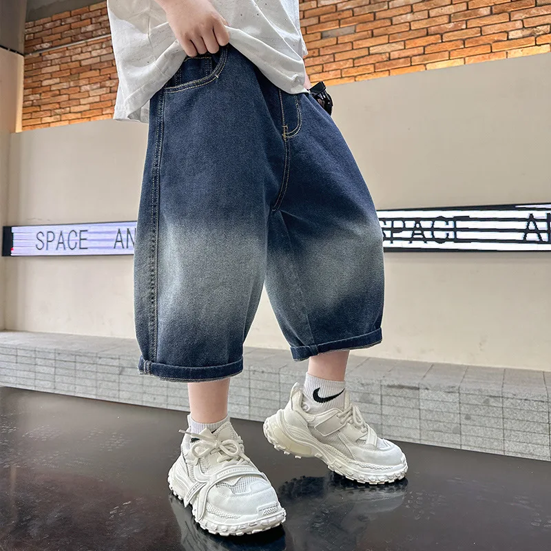 Pantaloni per neonato pantaloni e pantaloncini estivi per ragazzi 2024 nuovi Jeans per bambini medi sottili pantaloni estivi moda Casual fondo semplice