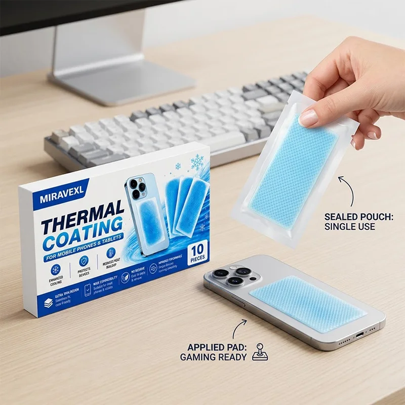 Cell Phone Cooling Sticker 10 Pcs, Thermal Cooling Patch for Phone Tablet Laptop Gaming Heat Relief, Ultra Thin No Residue