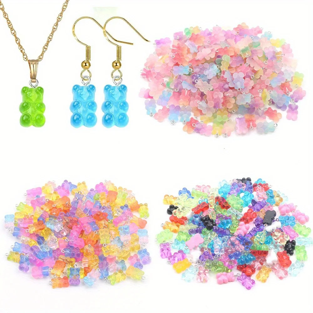 5/10/25pcs Various Styles Bear Shaped Pendants&chain Ornaments,DIY Bracelets,necklaces,earrings,Keychains Decoration Accessories