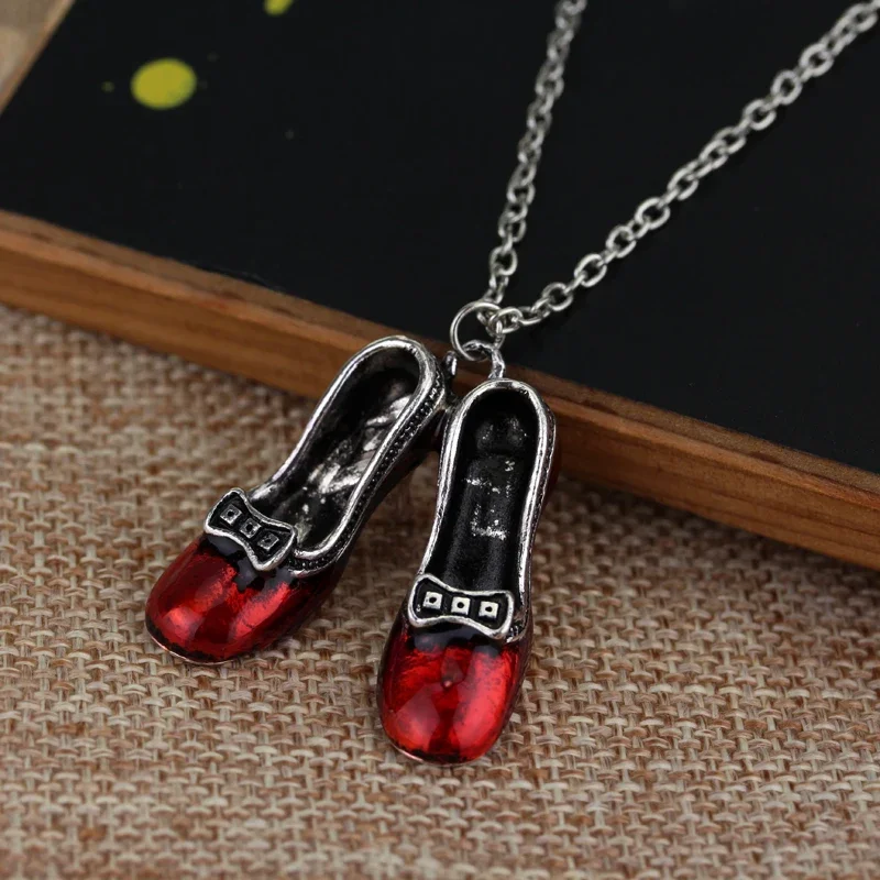 Wizard of Charm Necklace Ruby Red Slippers Jewelry Magic Star Oz Ruby Slippers Gift for Little Girl - view 3