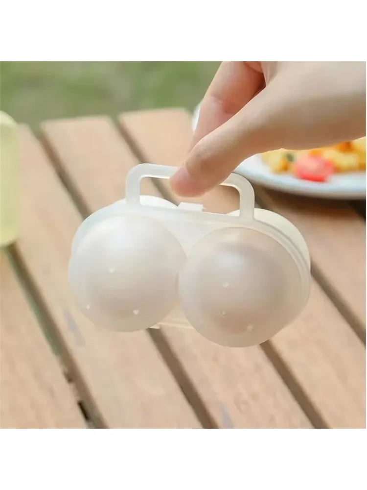 1pc 2-Cell Outdoor Portable Egg Box Plastic Egg Tray Refrigerator Egg Storage Box Shock-absorbing And Anti Drop Egg Loade