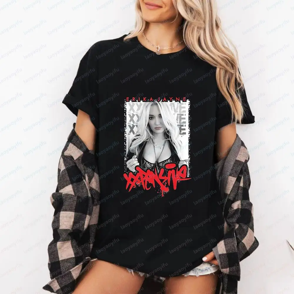 Erika Jayne - Blusa estampada, camiseta de manga curta unissex, adequada para homens e mulheres