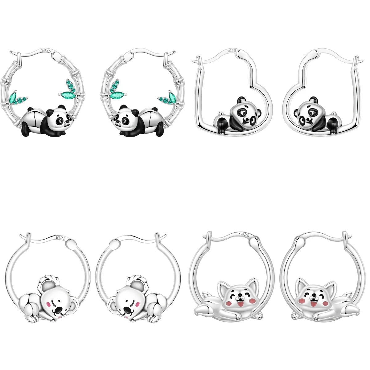 

Orstarry S925 Sterling Silver Cute Panda Animals Earrings Hoop Earrings For Women Jewelry Original Party Trendy Gifts