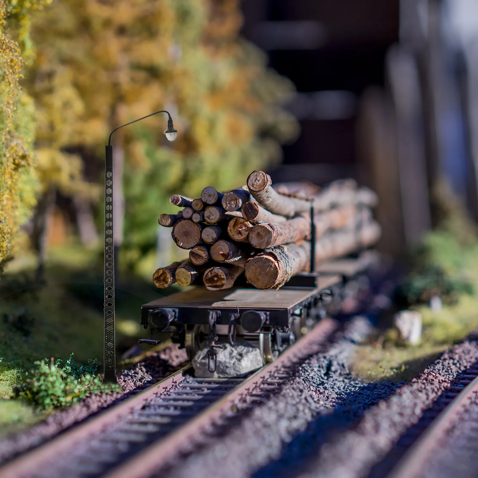 

2Pcs Mini Railroad Light Sturdy ABS Metal Train Lamp for Mini House Sand Table Scene Decor Models Railroad Scenery Light