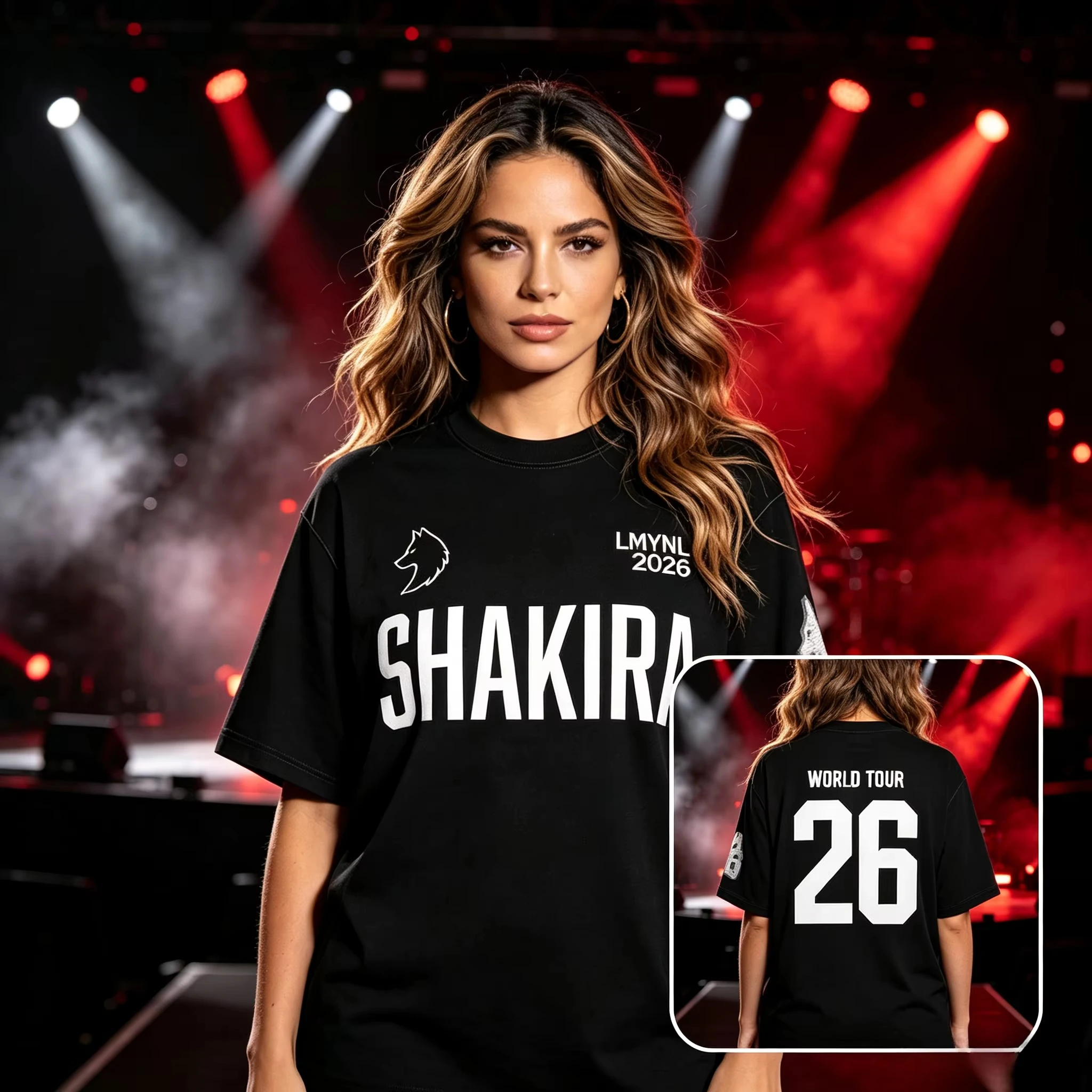 2026 New Shakira LMYNL World Tour Family Matching Unisex Oversized T Shirt Icon Print Fashion Casual  Y2k Streetwear Tops