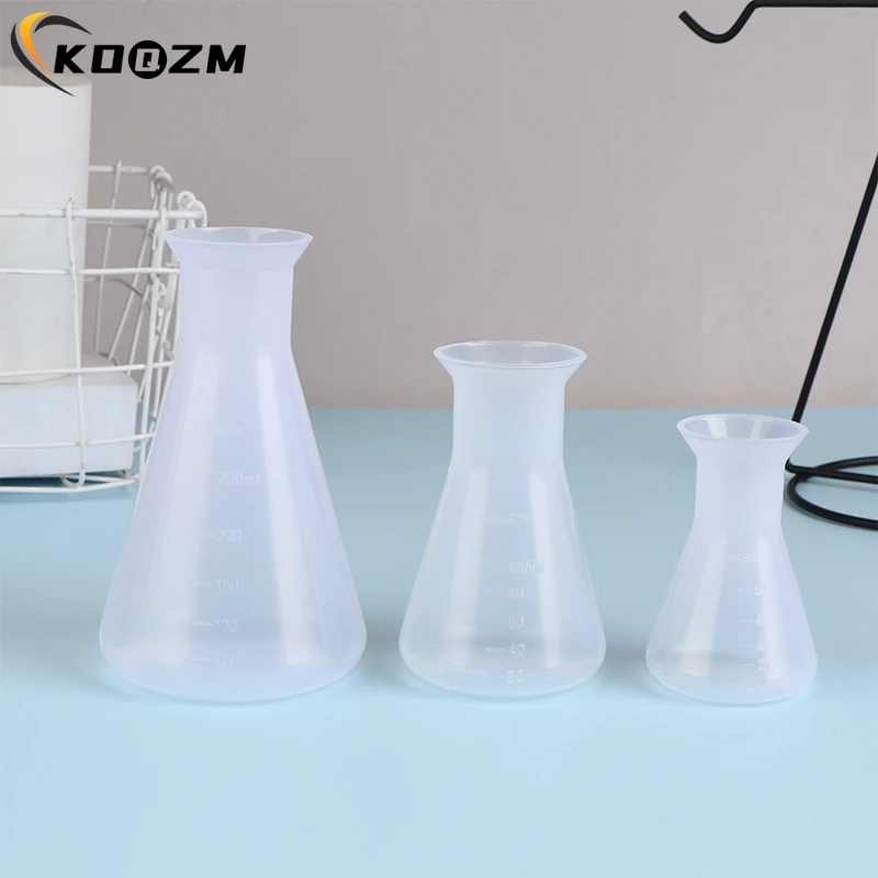 1pcs  50/100/250ml Plastic Erlenmeyer Flask Narrow Neck Conical Triangle Flask Chemistry Laboratory Analysis Instrument