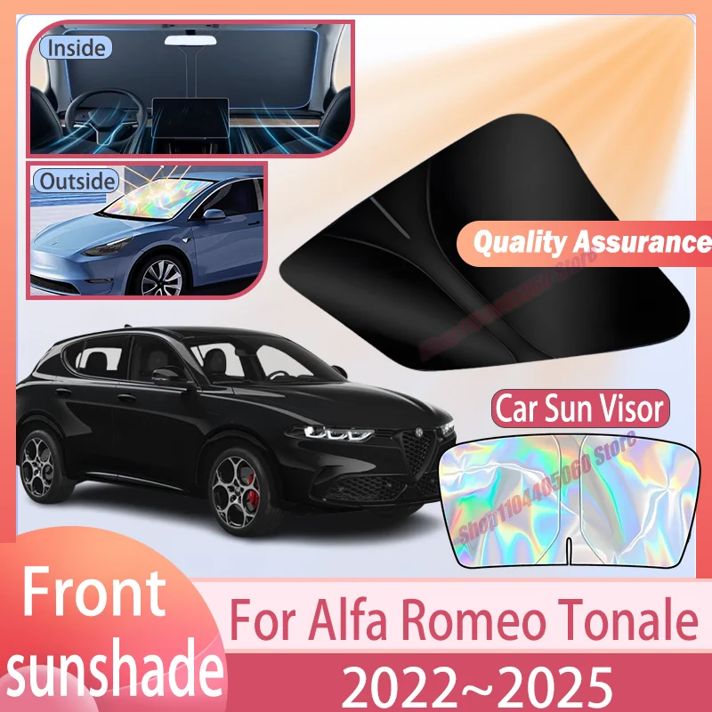 For Alfa Romeo Tonale 2022 2023 2024 2025 Front Windshield Sun Visor Cover Anti UV Protection Accessories Car Sunshade