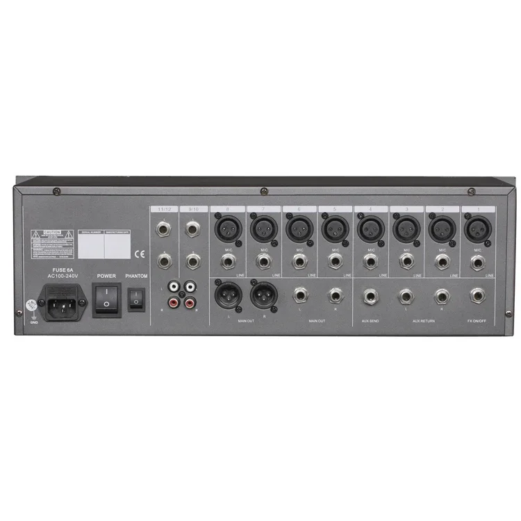 Thinuna RMX-6404A 20w 12-channel Rack-mounted Speakers Sound System Professional USB Effects Audio Mixer