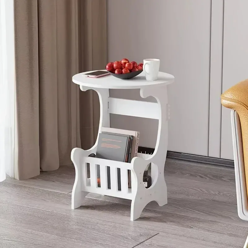 Mini runder Tisch Nachttisch Schlafzimmermöbel Moderner minimalistischer leichter Nachttisch Mini-Aufbewahrungsregal Aufbewahrungsschrank