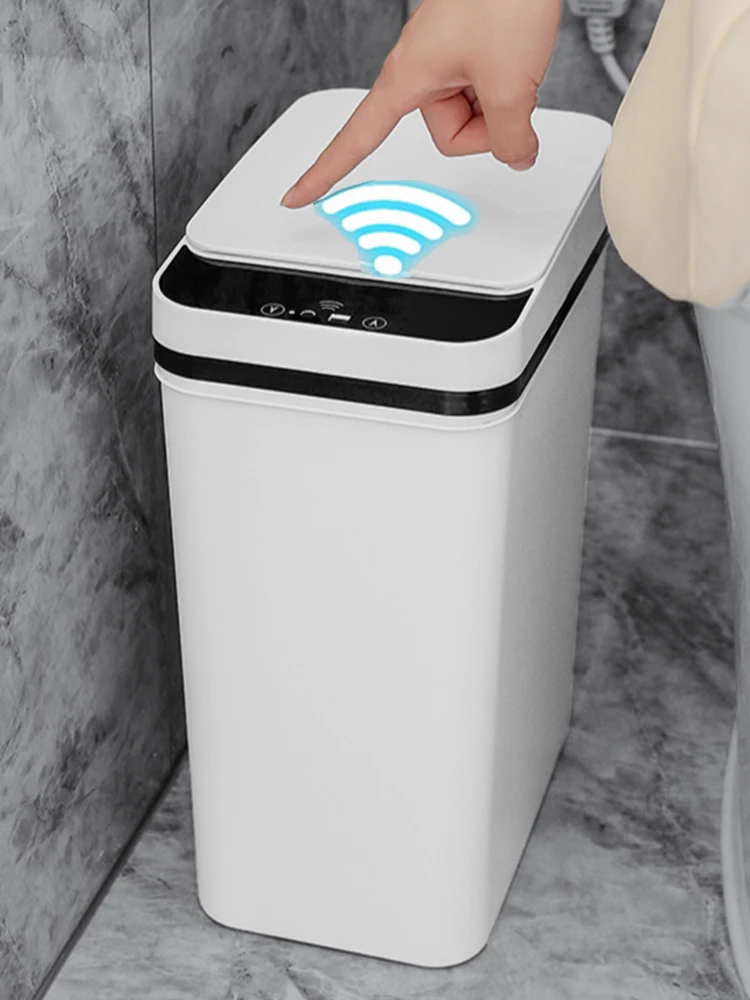 Smart Sensor Trash Can 12L Touchless Garbage Can Intelligent Electric Waterproof Toilet Bathroom Kitchen Plastic Trash Bin