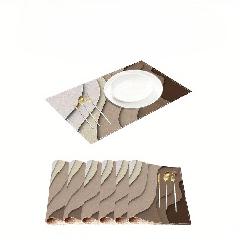 【Modern Geometry】Gray Gradient Table Mat, Indoor & Outdoor Universal