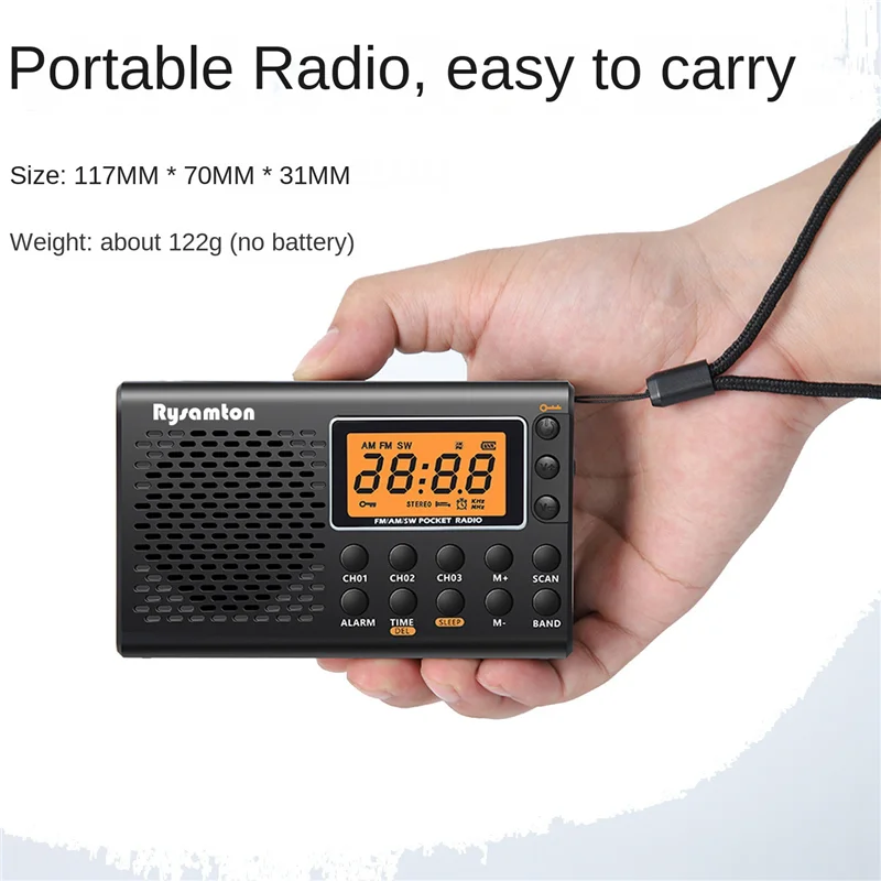 

(Ограниченное предложение)Полнодиапазонное FM AM SW Портативное радио Стерео цифровой дисплей Ручное FM-радио двойного назначения