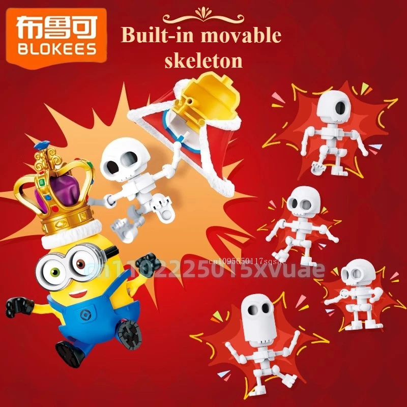 뉴 블로키즈 미니언즈 DIY 블록 장난감 오토 밥 미니언즈 모델 키트 액션 피규어 노란색 귀여운 인형 조립 장난감