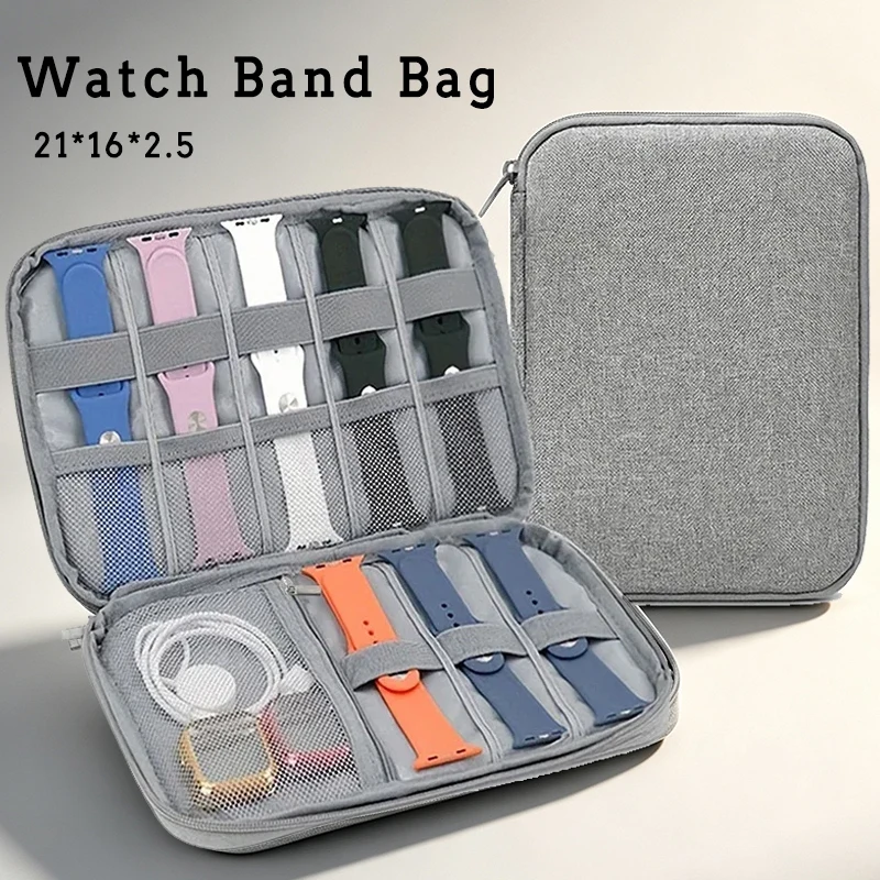 Uhrenarmband-Organizer-Tasche für Apple Watch, Multifunktionsgehäuse, Kabelarmband-Tasche für Smartwatch, tragbare Reise-Aufbewahrungstasche