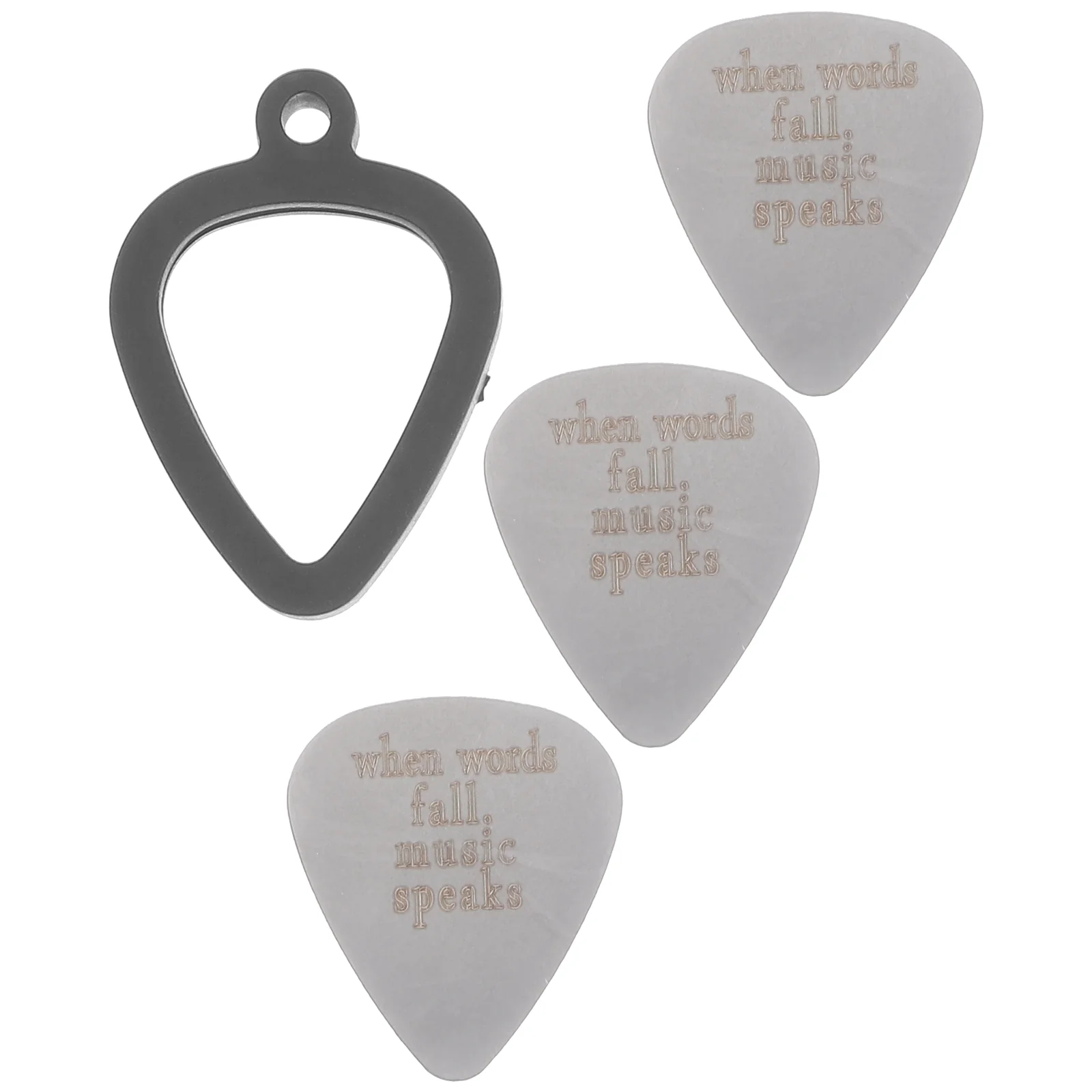 

3 Pcs Stainless Steel Guitar Pick Guitars Finger Picks Silica Gel Tuner Acoustic