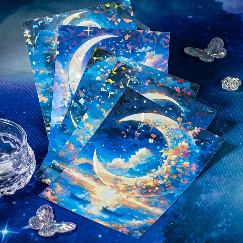 5 pcs/pack Vintage Stickers Sky City Series DIY Scrapbooking Deco Junk Journal Planner Collage Photo Album Craft Stickers