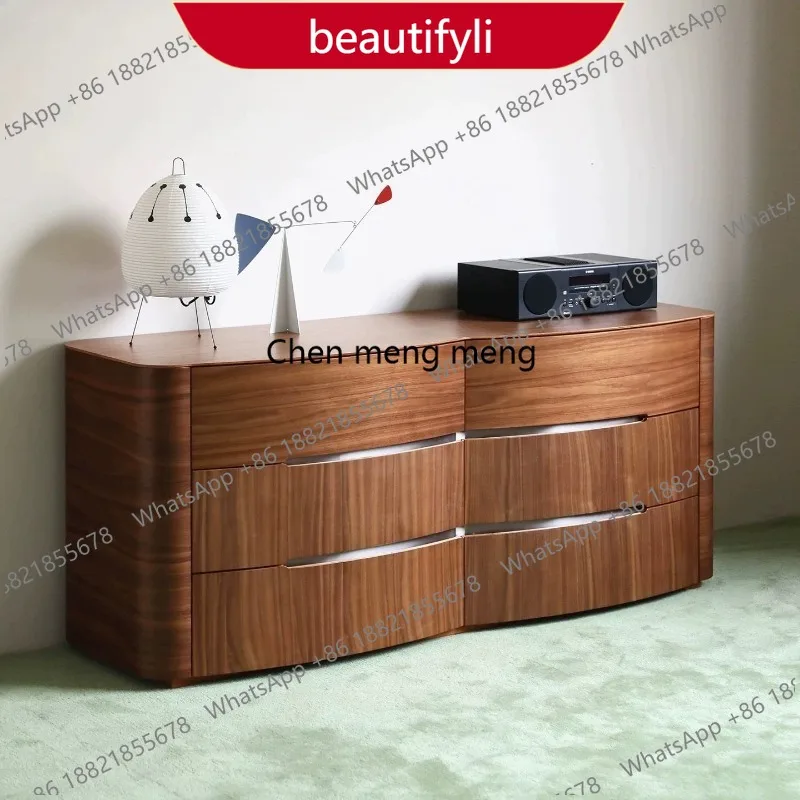 

M45 Nordic solid wood dining side cabinet living room locker designer light luxury high-end storage cabinet
