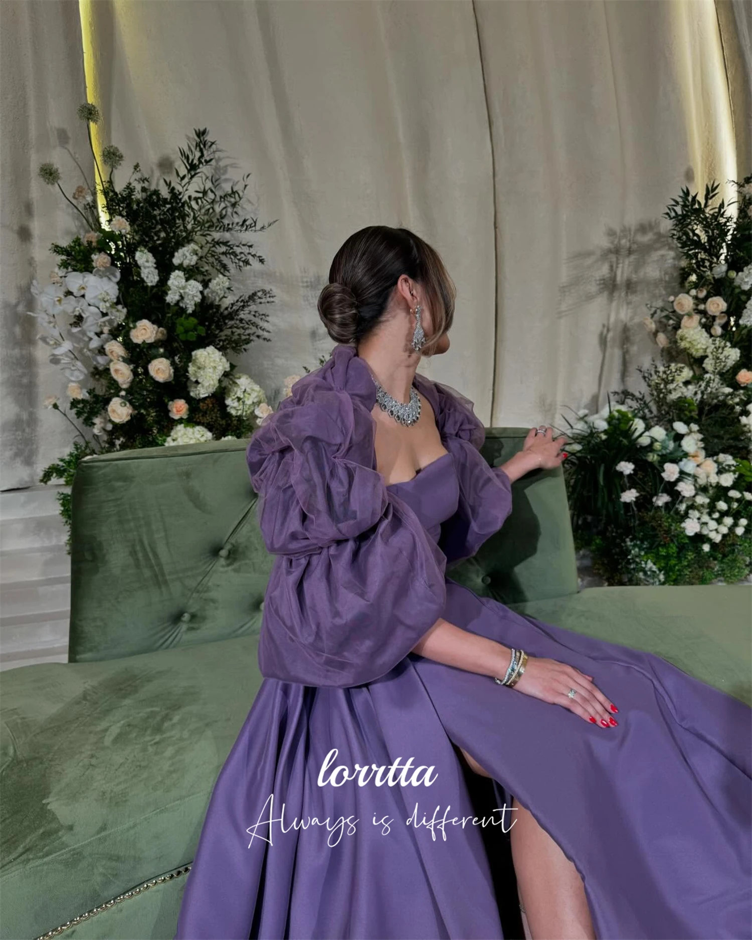 Loretta Maßgeschneidertes Abendkleid, luxuriöse Abendkleider für Damen, elegante Damenkleider für Hochzeit, Party, lila Ballkleider