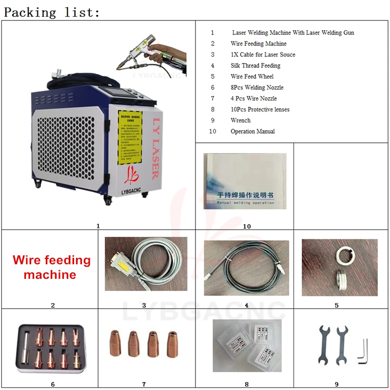 LY Palmare 5 in 1 Macchina per marcatura di taglio per pulizia laser a fibra 3000W 2000W 1500W MAX Raycus BWT Saldatore laser per metallo