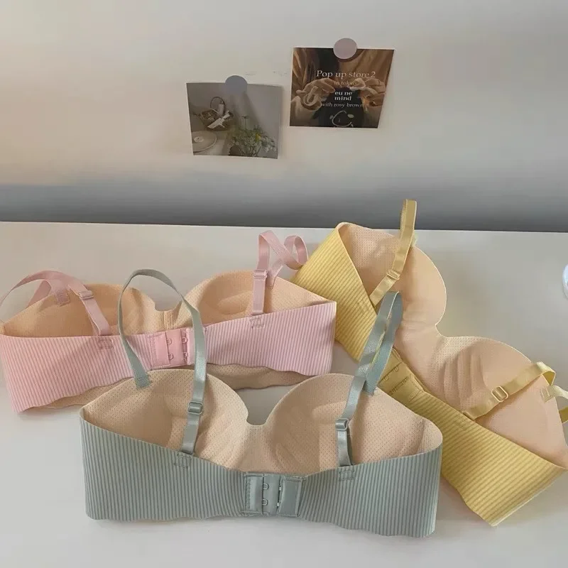 Seamless Half Cup Cloud Nude Underwear Women Small Breast Gathering Support Anti-Sagging Soft Support Wireless Bra