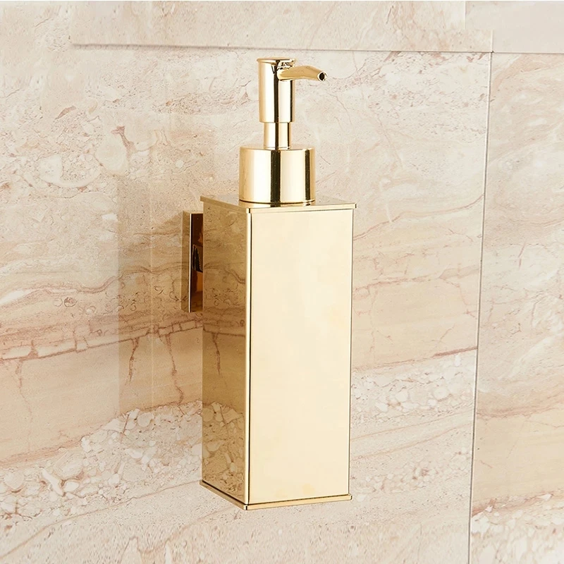 

Liquid Soap Dispenser Bathroom Wall Mounted Gold Stainless Steel Shower Gel Detergent Shampoo Bottle For Kitchen Hotel Home