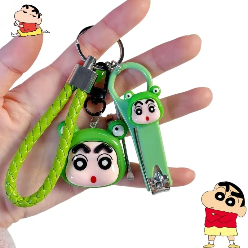 

New Crayon Shin-Chan Keychain Nail Scissors Set Cute Cartoon High-Looking Fashion Multifunctional Car Keychain Friend Gift