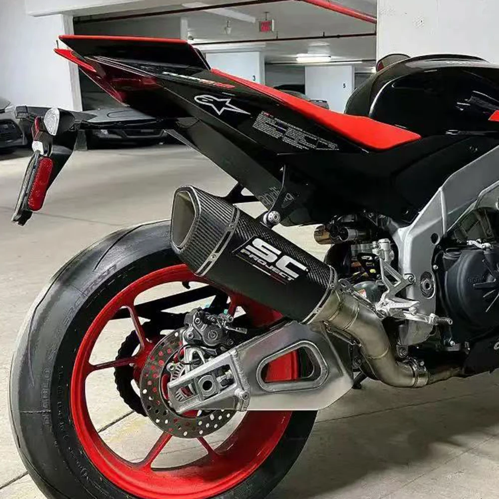 Supporto per Scarico Moto in Alluminio Nero 2021-2023, Accessori per Silenziatore Aprilia RSV4 Tuono V4