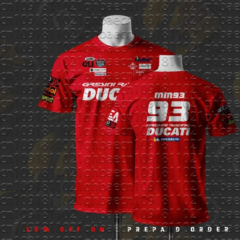 

New Men's Quick-drying T-shirt Ducati Comfortable Sports Red Racing T-shirt Comfortable Casual Breathable Short Sleeves Moto