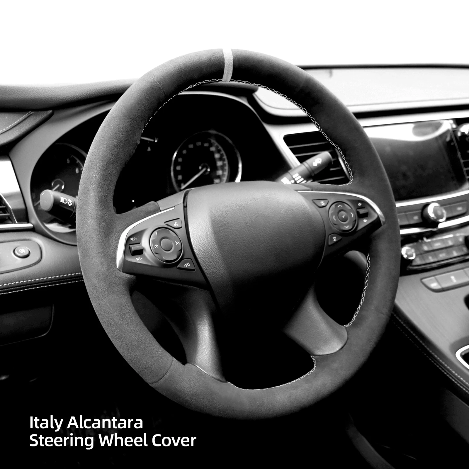 Alfanxi Hand Stitch Alcantara Steering Wheel Cover Compatible with Buick LaCrosse Essence  LaCrosse Premium