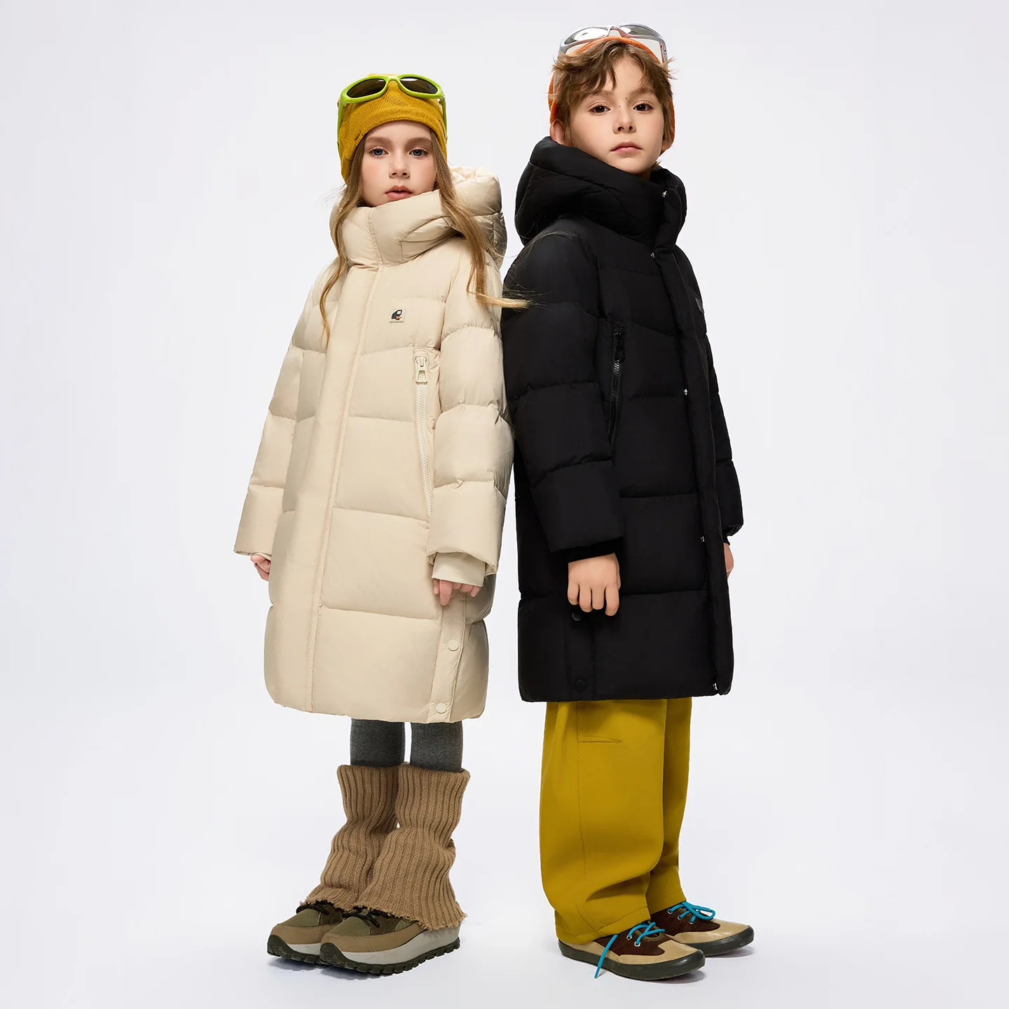 OLEKID -20 Degree Kids Winer Jackets 90% White Duck Down Mid-Long Thick Warm Down Jacket for Boys Girls Children Outerwear Coats