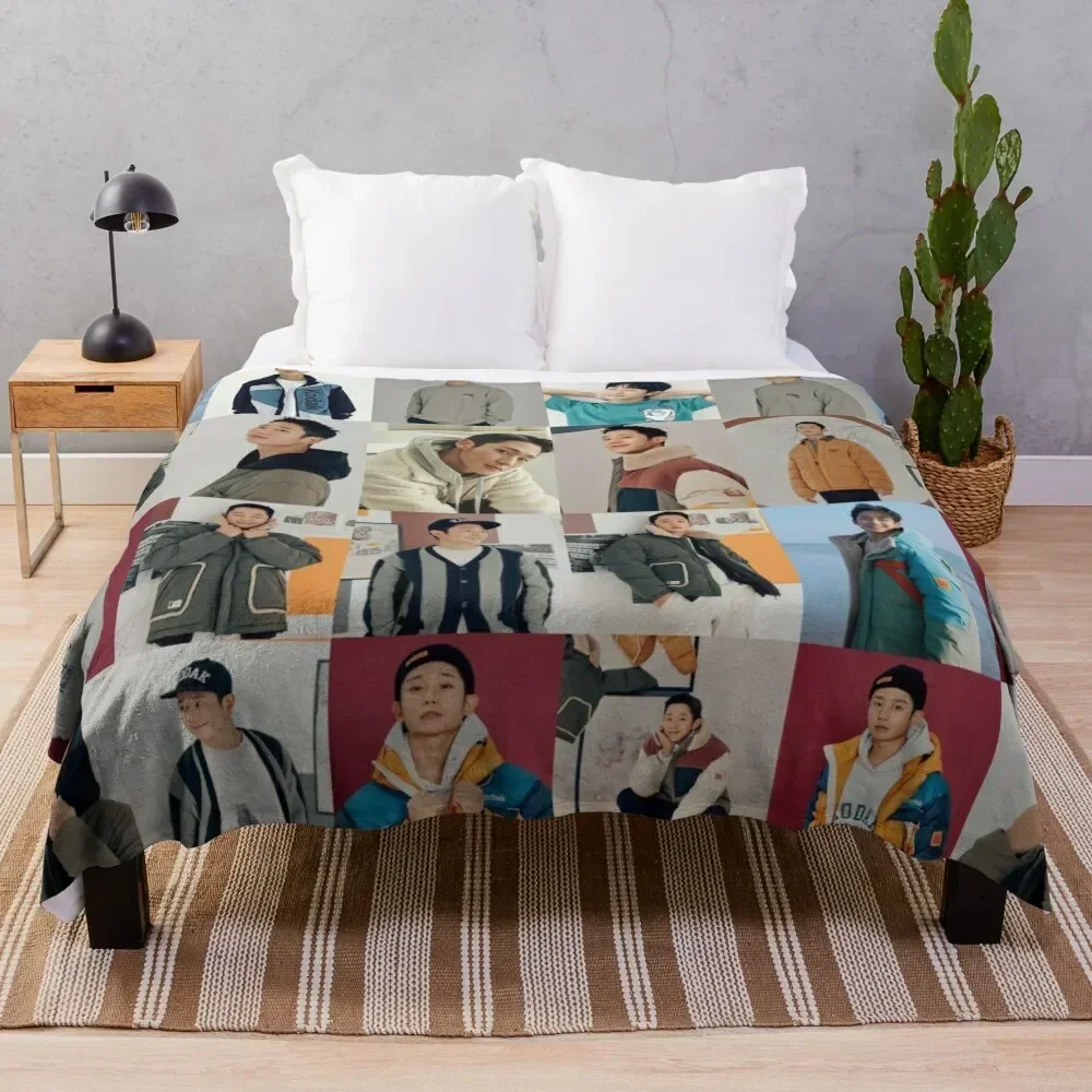 

Jung Hae In Throw Blanket Travel Size Cozy Blanket for Plane Train