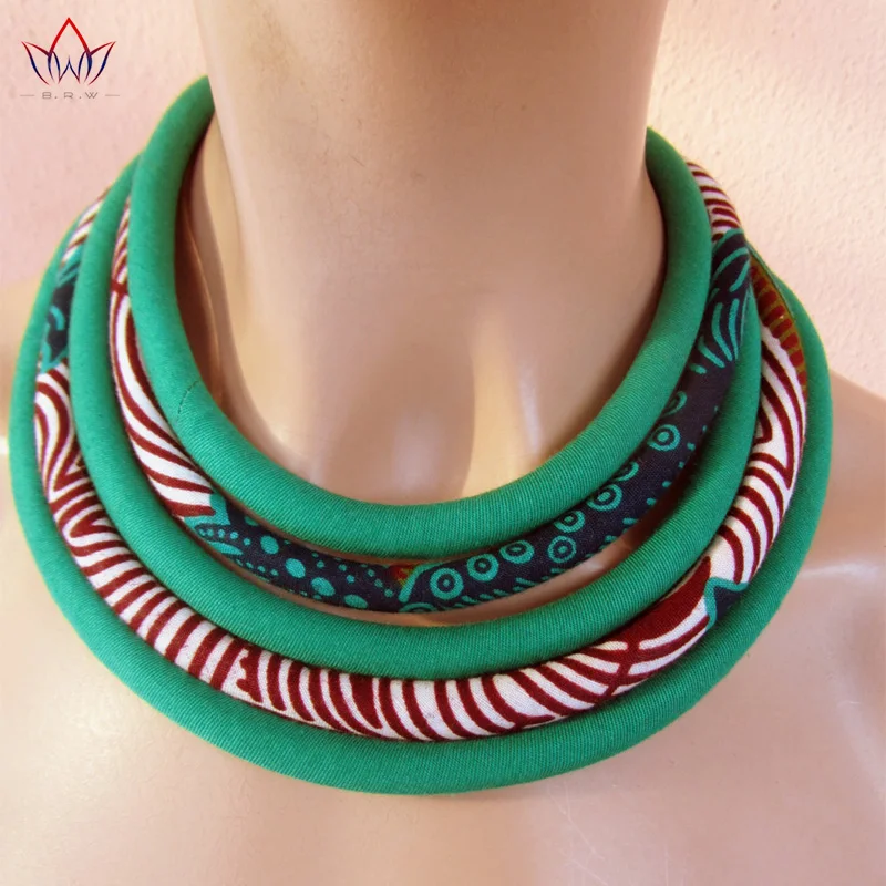 

BRW 2023 Ankara Fabric Necklaces Multi-layered Handmade Jewelry Necklaces African Bib Statement Necklaces Tribal Jewelry WYX34