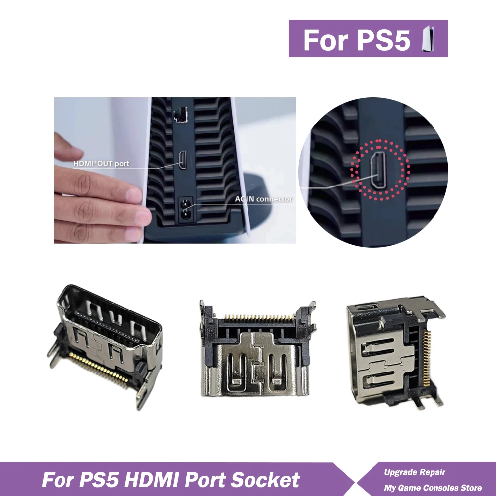 

5/20/50pcs for Sony PS5 HDMI Jack Port Socket Interface Connector Replacement for PlayStation 5 Motherboard Soldering HDMI Port