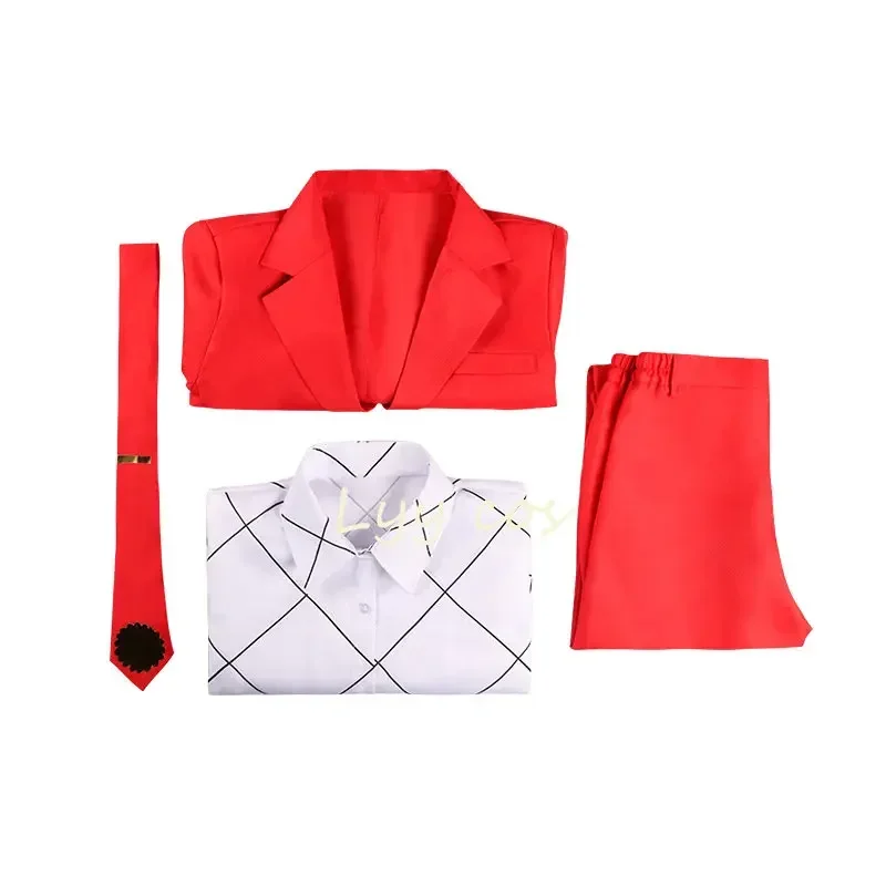 Chris cosplay anime alta carta cosplay uomo abito rosso camicia pantaloni abiti abito da festa di carnevale di Halloween per abiti da uomo adulti