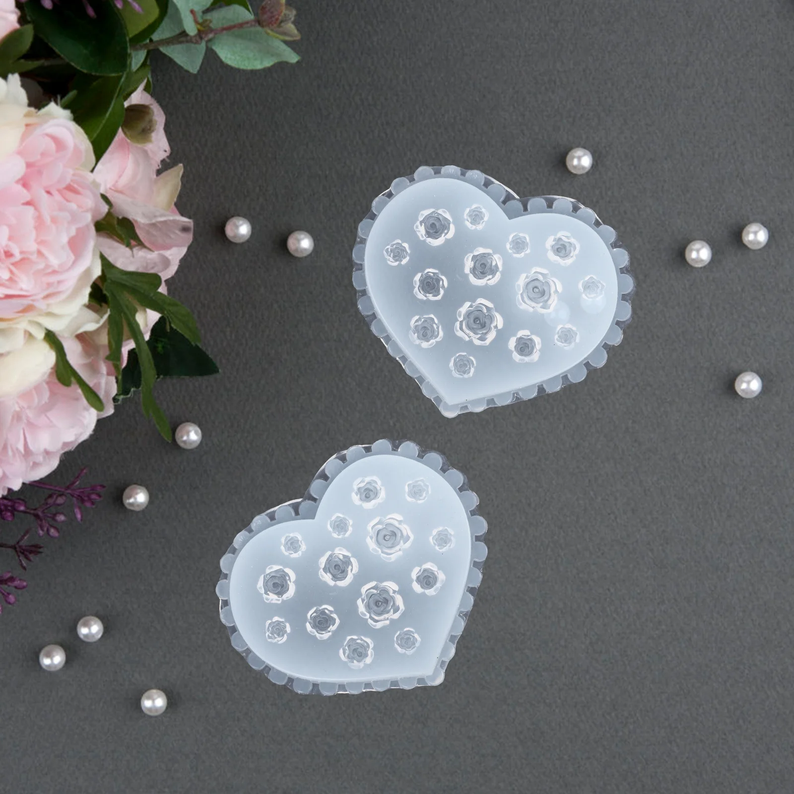 3 Buah Cetakan Liontin Kalung Silikon Desain Mawar untuk Perhiasan Resin Epoksi Kerajinan DIY Cetakan Pengecoran Cetakan Resin Epoksi