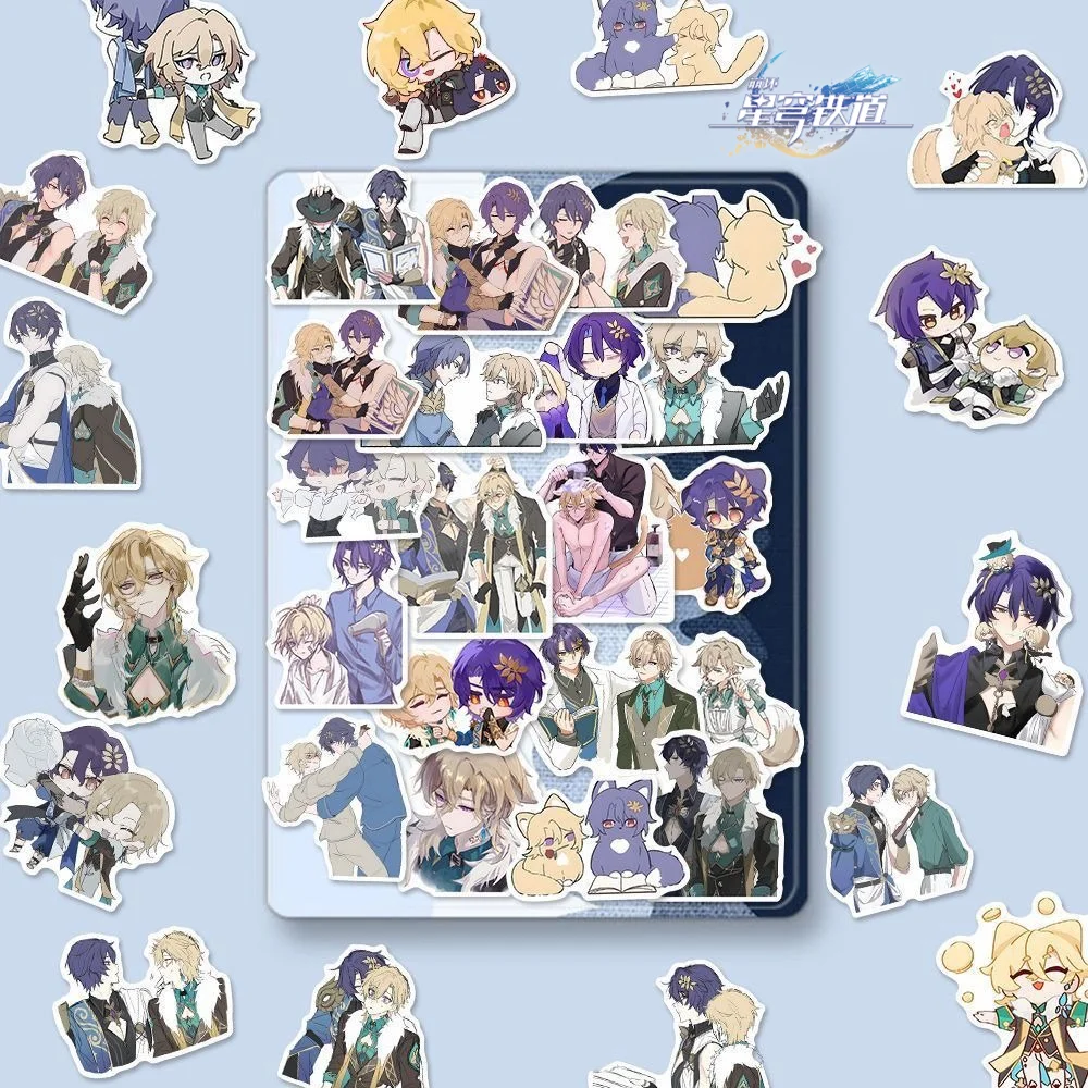 Honkai Star Rail Dr. Ratio Aventurine Stickers Waterproof Decals for Laptop Phone Notebook Diary Scrapbook DIY Craft Decoration