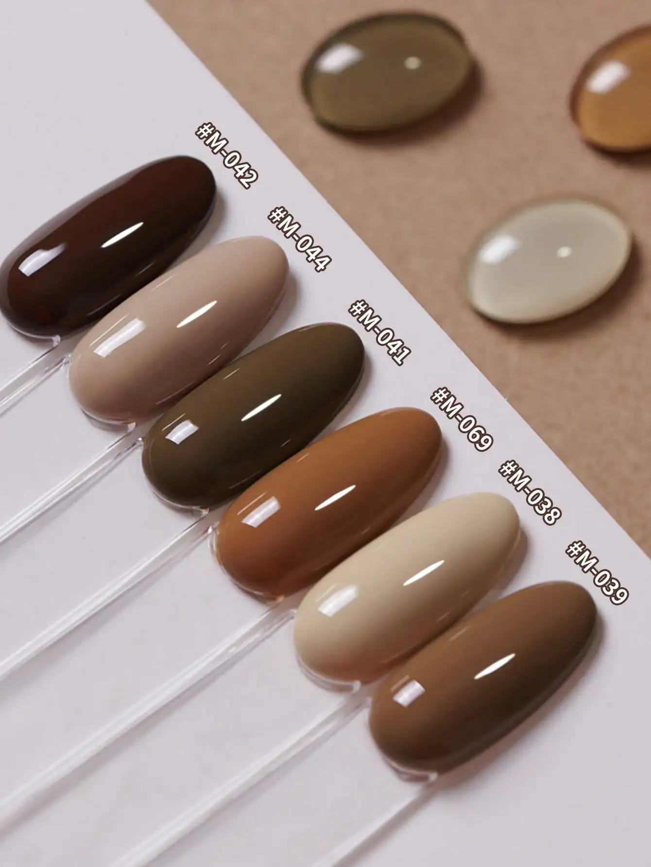 XEIJAYI 6 szt. 15ML Żel do paznokci z serii Brow, półtrwały hybrydowy lakier hybrydowy, top coat, żel do paznokci UV LED do zdobienia paznokci, do demontażu wodą