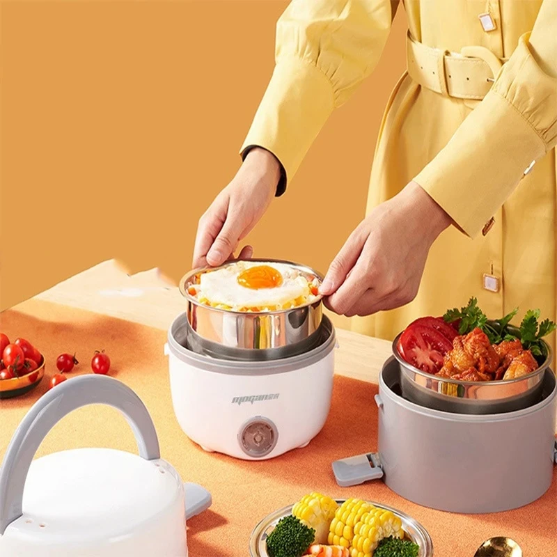 Electric Heating Lunch Box can be Plugged in to Heat Preservation Cooking Lunch Hot Food for Office Workers