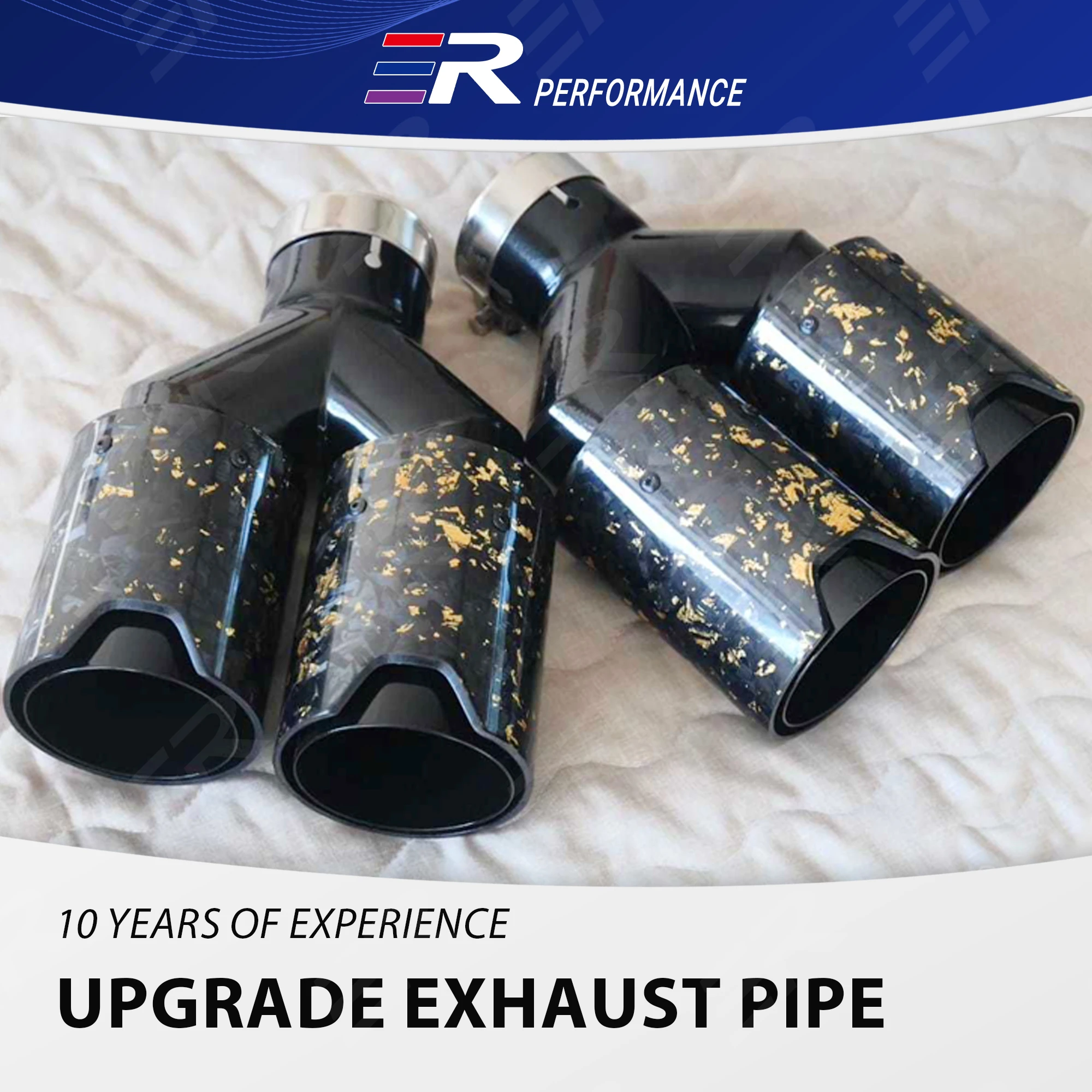 1 PC Upgrade Gold Foil Carbon Fiber Exhaust Tip 93mm Out Diameter Cars Accessories Tail Pipe Car Decoration Nozzle For Modified