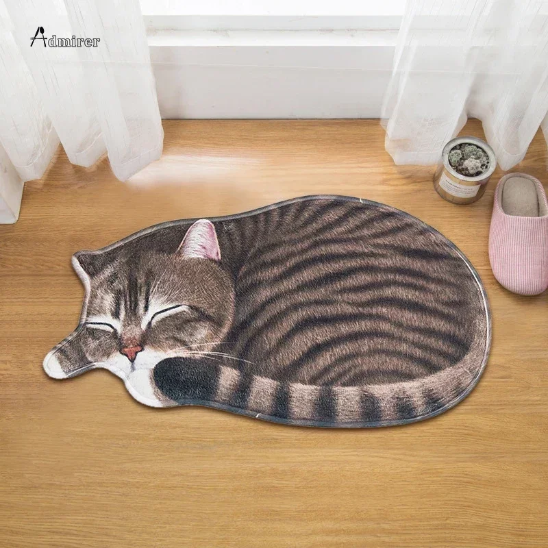 Cartoon Cat Rug Bedroom Bedside Carpet Korea Kawaii Long Mats Non-slip Carpets Floor Mat Baby Playmats Home Decor