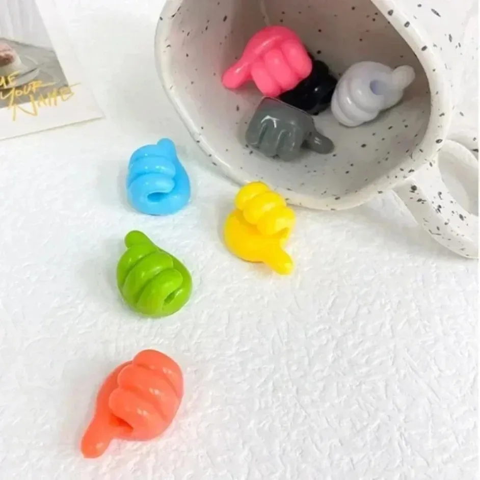 Desk Cable Cord Holder 10PCS Silicone Thumbs Up Hook Self Adhesive No Drill Plug Organizer for Office Home