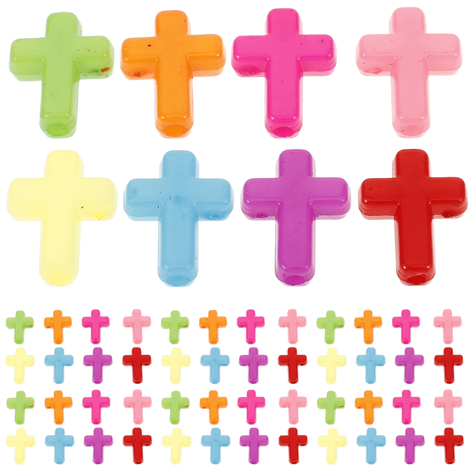 100 قطعة من الخرز المتقاطع من الأكريليك المكتنز ذات الألوان الزاهية لقلادة ذاتية الصنع وإكسسوارات حرفية