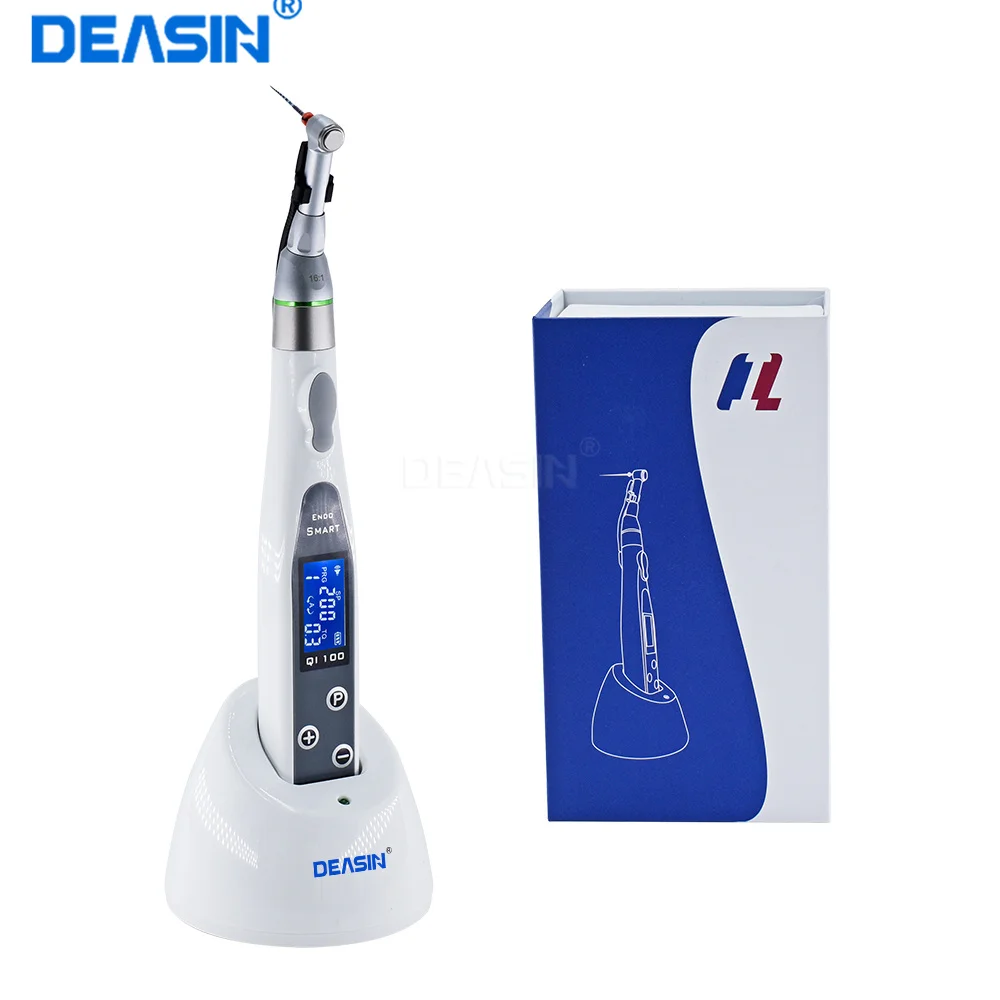 Dental Wireless Endo Motor Smart 9 Programs with LED Lamp and 16:1 Reduction Contra Angle Endodontic Instrument