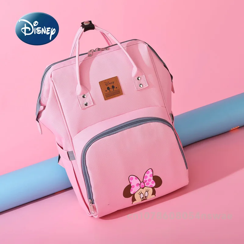 Disney's New Diaper Bag Backpack Luxury Brand Fashion Baby Bag Cartoon Cute Baby Diaper Bag Large Capacity Multi Function