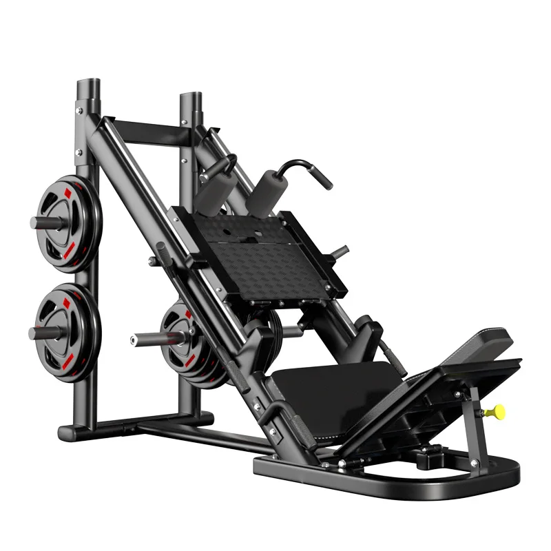 Including 100kg Weight Plates Gym Commercial Squat Machine With A 45 ° Tilt Upward Leg Strength Training Kick Machine