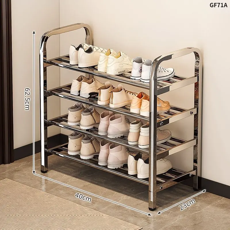 HYS bold stainless steel shoe rack multi-layer household door entrance multi-functional shelf dormitory rental room shoe rack