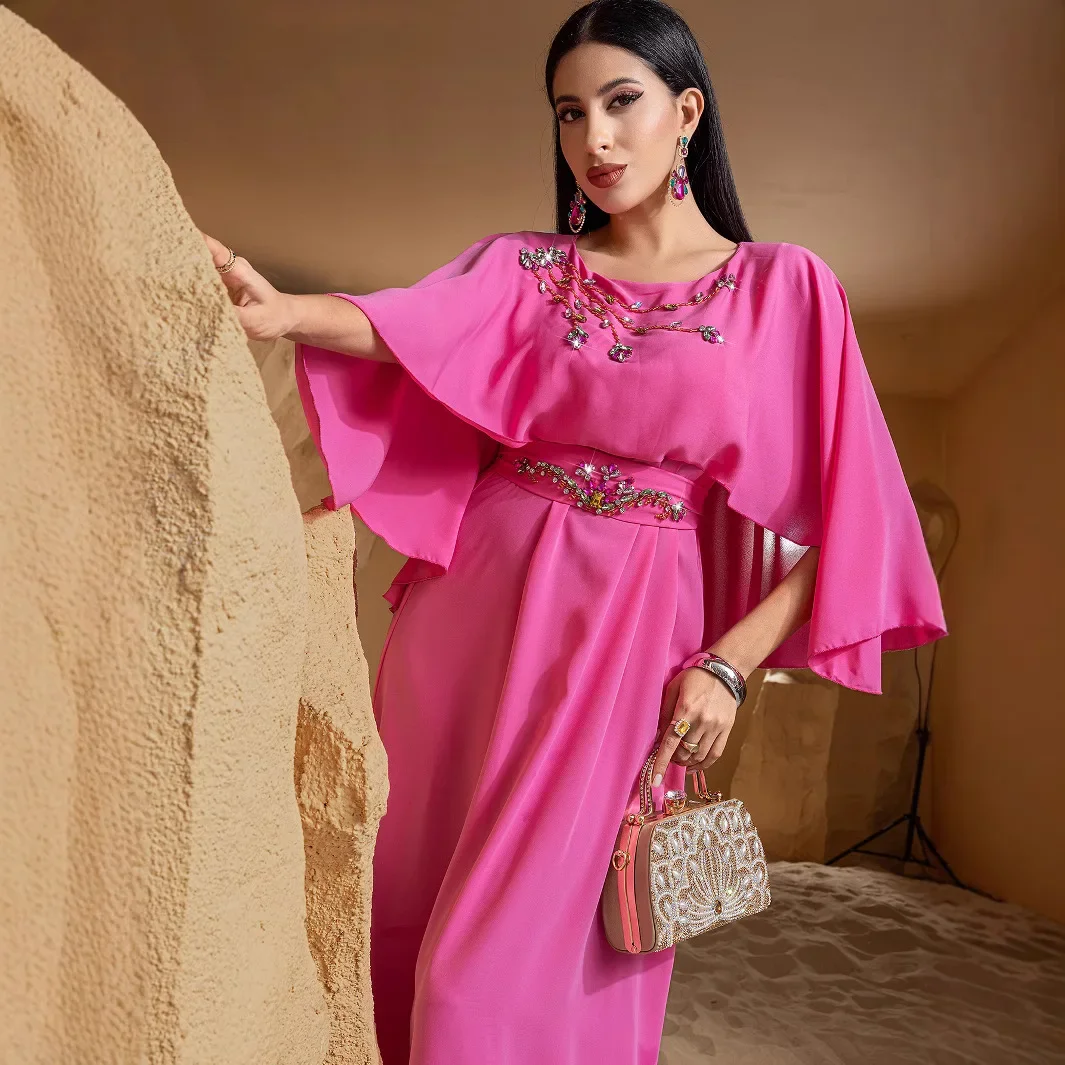 

Luxury Diamonds Dubai Abaya Women Muslim Evening Party Maxi Dress Ramadan Eid Djellaba Turkey Kaftan Femme Vestidos Robe Caftan