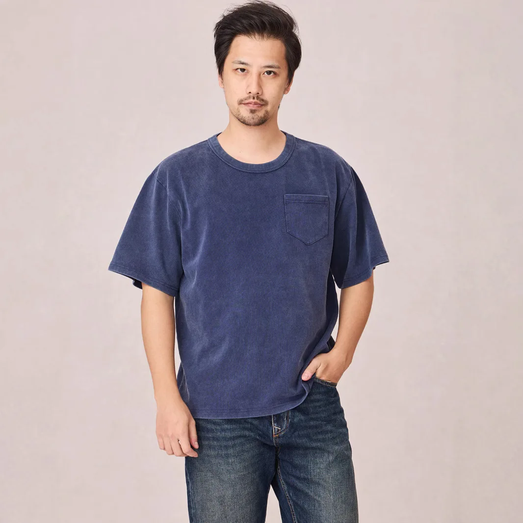 

340GSM Heavyweight Pocket T-Shirt 2025 Summer Vintage Oversized Men's Tie-Dye & Batik Washed Cotton Tee Relaxed Fit Plus Size